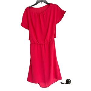 Trina Turk hot pink elastic waist Open back dress